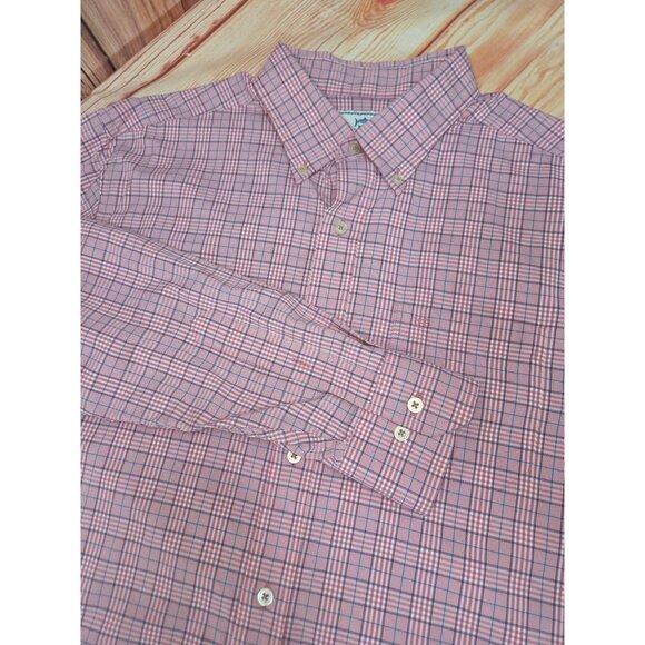 Southern Tide Mens Intercoastal Performance Shirt Large Pink Plaid Nylon/Spandex - Picture 4 of 7